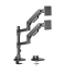 Brateck LDT81-C024P-B Noteworthy Pole-Mounted Heavy-Duty Gas Spring Dual Monitor Arm, Fit Most 17`-49` Monitor Fine Texture, Black
